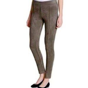 Like New Andrew Marc Faux Scuba Suede Straight Leg Pants Taupe Mushroom Brown S